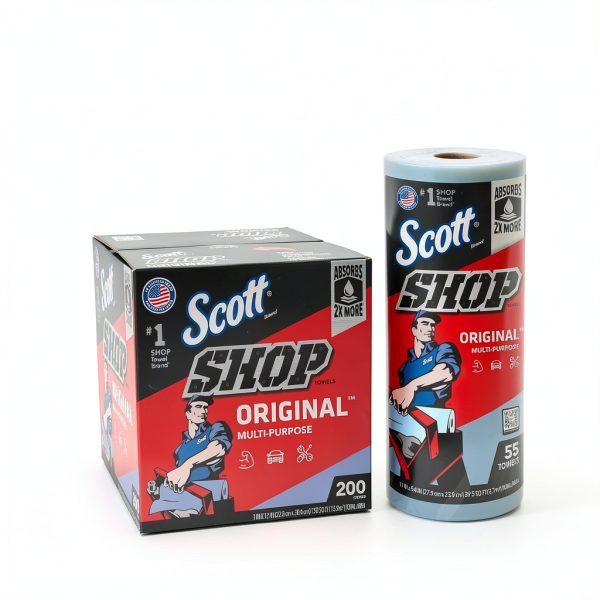 Scott Shop Original Blue Towels 9.4x11 – 30 Rolls, 1,650 Sheets-2