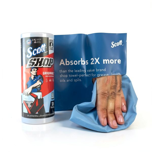 Scott Shop Original Blue Towels 9.4x11 – 30 Rolls, 1,650 Sheets-5