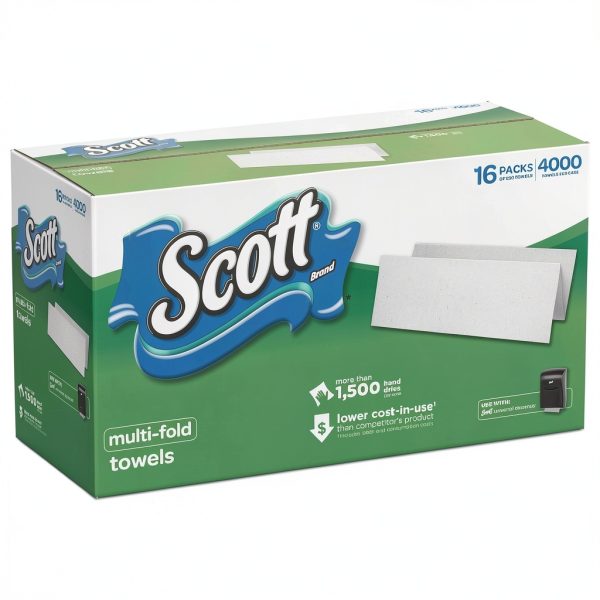 Scott Professional Multifold Paper Towels for Small Business (08009), 9.2” x 9.4”, (4000 Towels per Case)-0